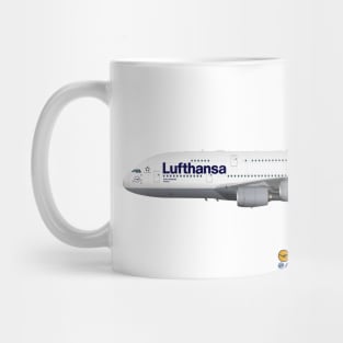 Illustration of Lufthansa Airbus A380 Mug